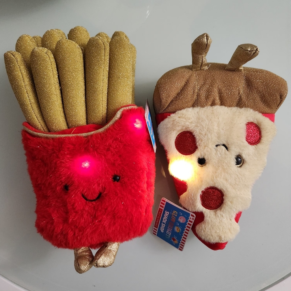 New With Tags Plush Pizza and Fries Toy Set Retail Price 40.00 Music And Lights